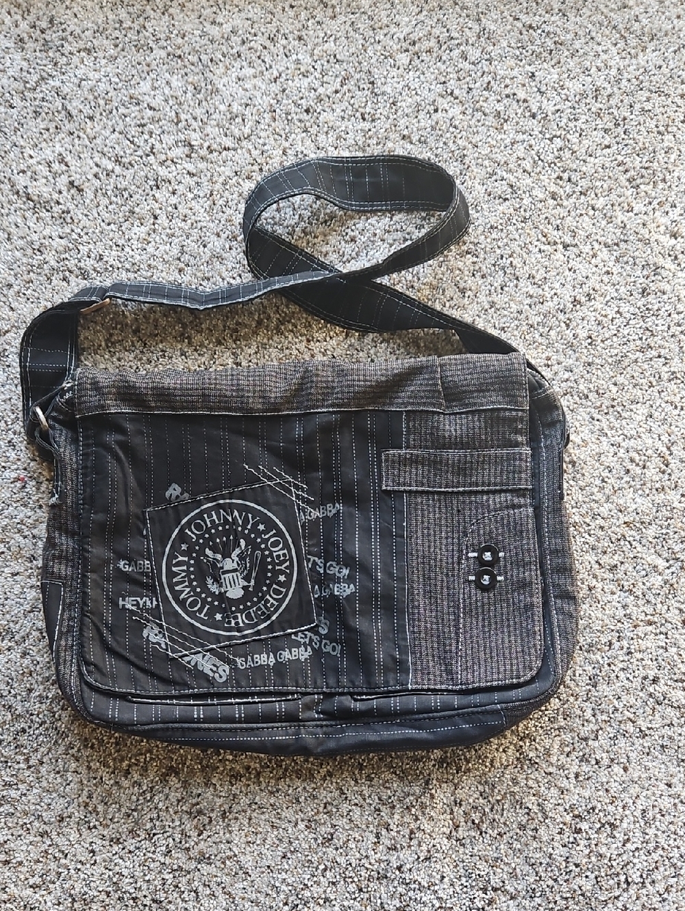The Ramones Black Shoulder Messenger Bag